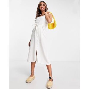 NWT 🤍 ASOS linen-like summery white midi dress